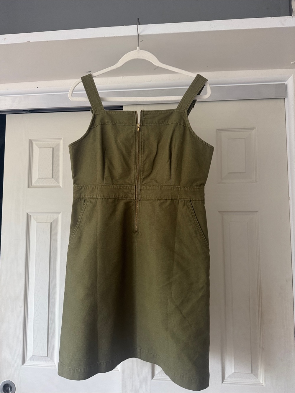 Olive Green Sleeveless Shift Dress